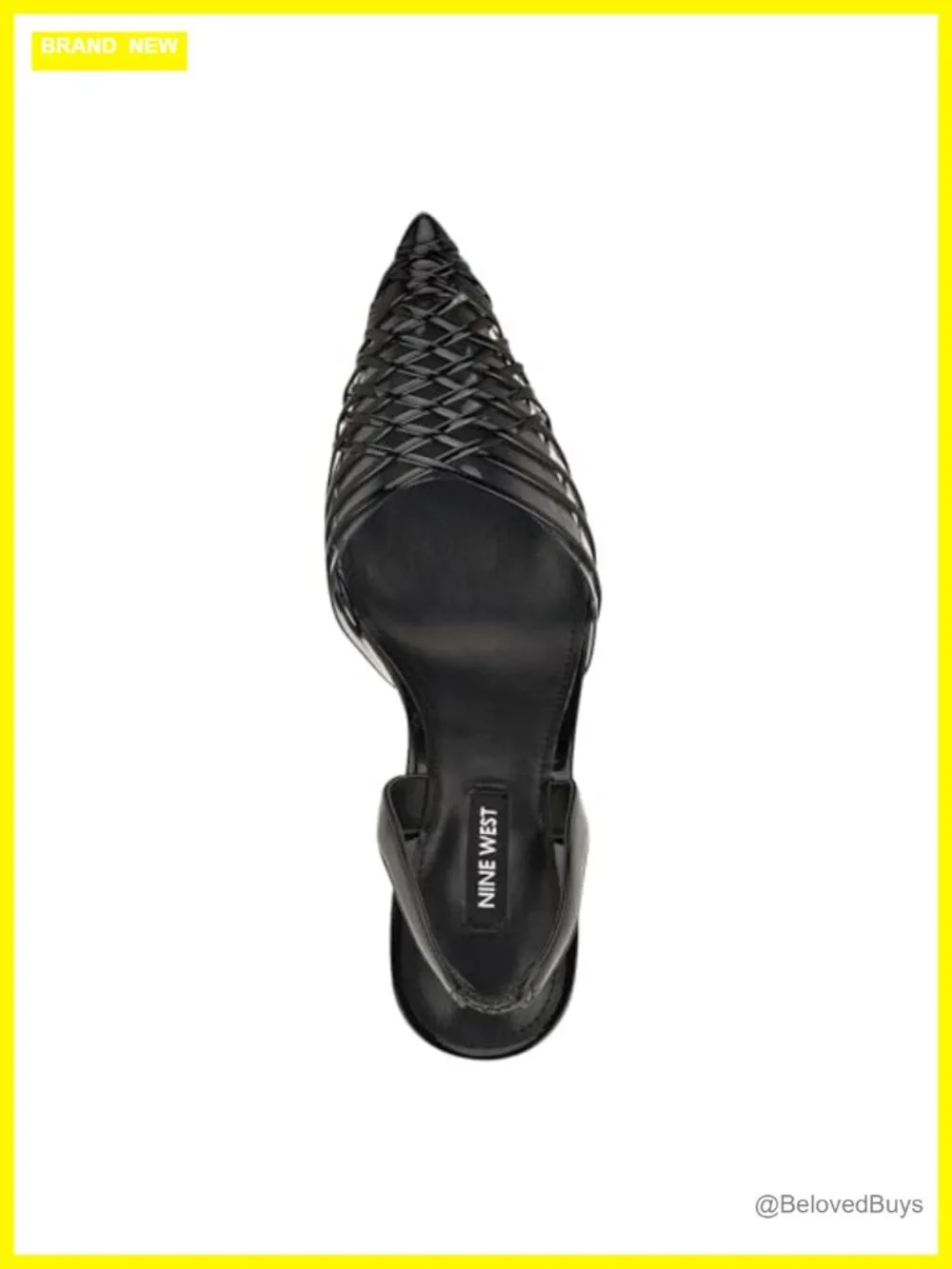 Nine West Pemma Pointy Toe Stiletto Heels Faux Patent Leather Slingback Pumps